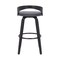 Armen Living Sonia 26" Counter Height Swivel Gray Faux Leather and Black Wood Bar Stool LCSOBAGRBL26 - alternate 7
